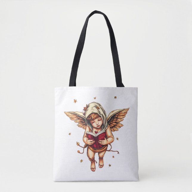 Bolsa Tote Amor 101: Guia de Cupido para Romance ❤️ 📖 ✨ (Frente)