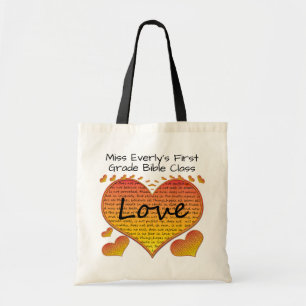 Bolsa Tote Amor 1 Coríntios 13 Corações