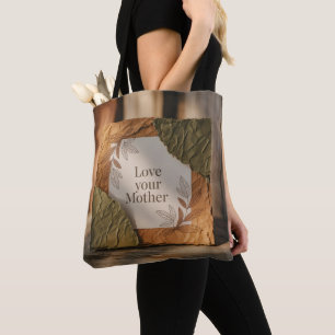 Bolsa Tote Amor à Mãe Terra Presente Ecológico Arte Vintage