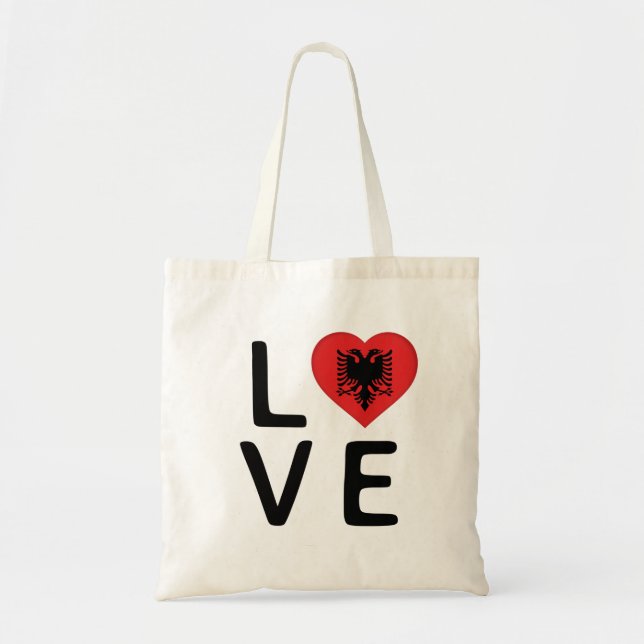 Bolsa Tote Amor - Albânia Flag (Frente)
