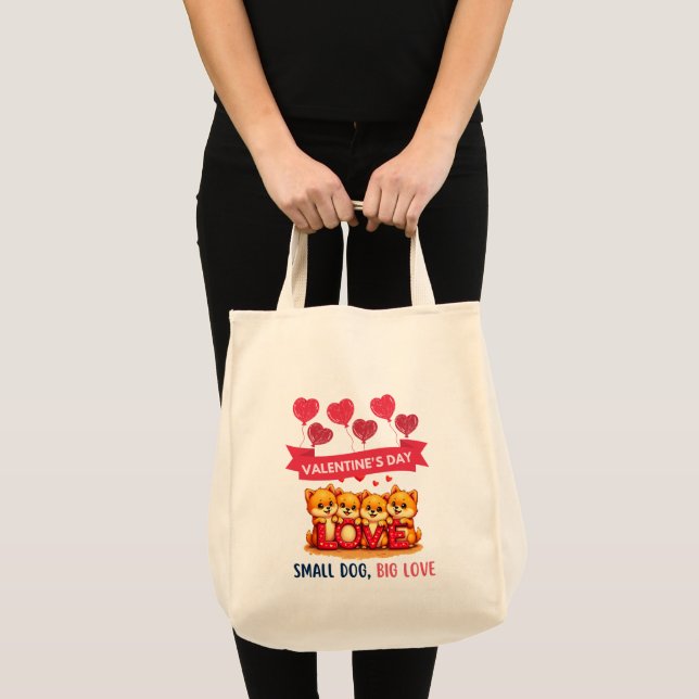Bolsa Tote Amor aos cães da Pomerânia (Frente (produto))