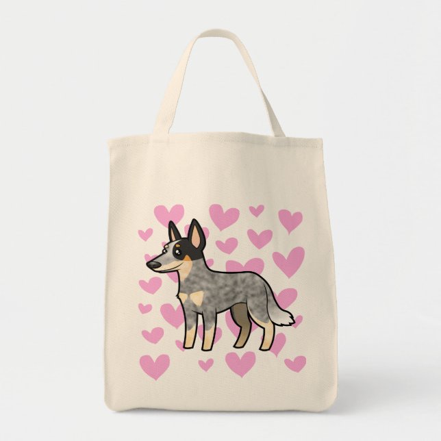 Bolsa Tote Amor australiano do cão/Kelpie do gado (Frente)