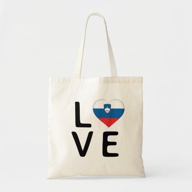 Bolsa Tote Amor - Bandeira da Eslovênia (Frente)
