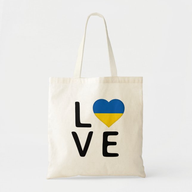 Bolsa Tote Amor - Bandeira da Ucrânia (Frente)