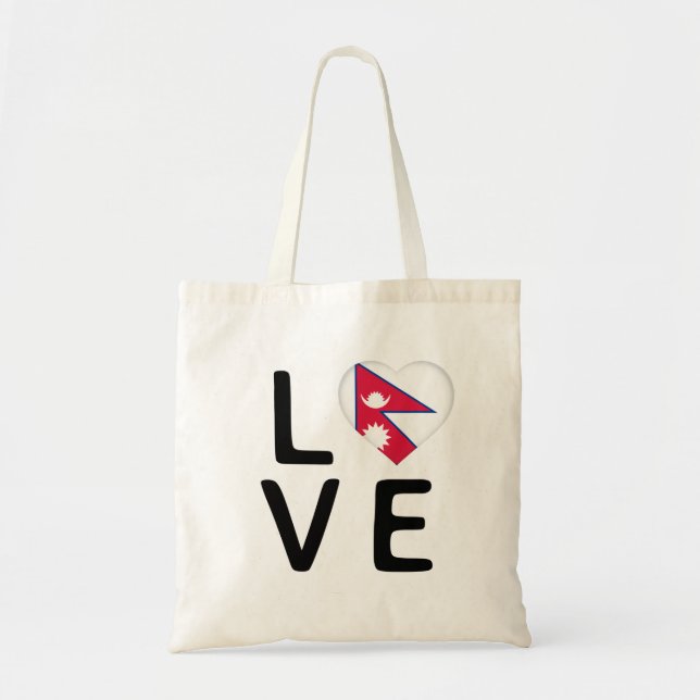 Bolsa Tote Amor - Bandeira do Nepal (Frente)