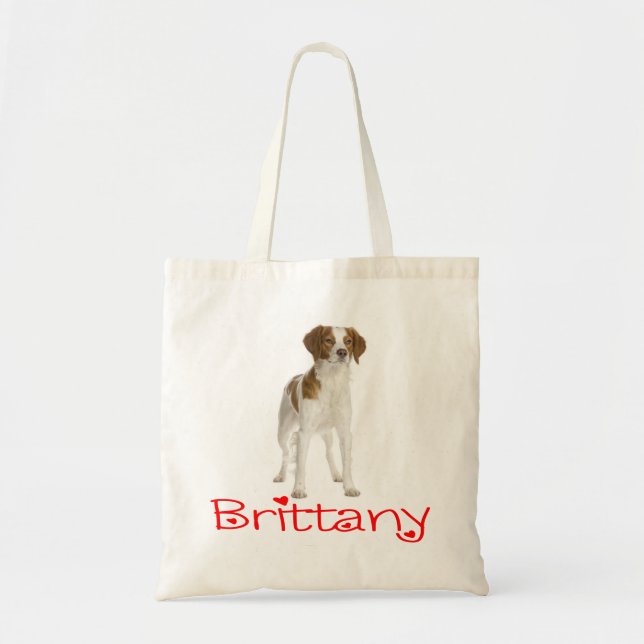 Bolsa Tote Amor Brittany Spaniel Cachorro Canvas Tote Bag (Frente)
