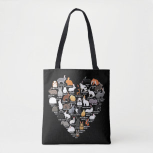 Bolsa Tote Amor Coelhinho Engraçado Coração do Coelho