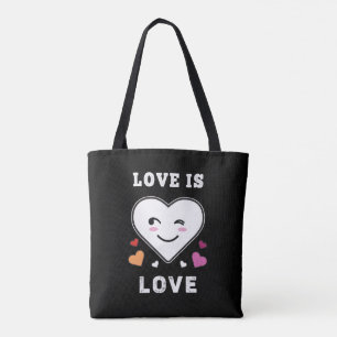Bolsa Tote Amor Com Carinho É Orgulho LGBTQ Lésbica