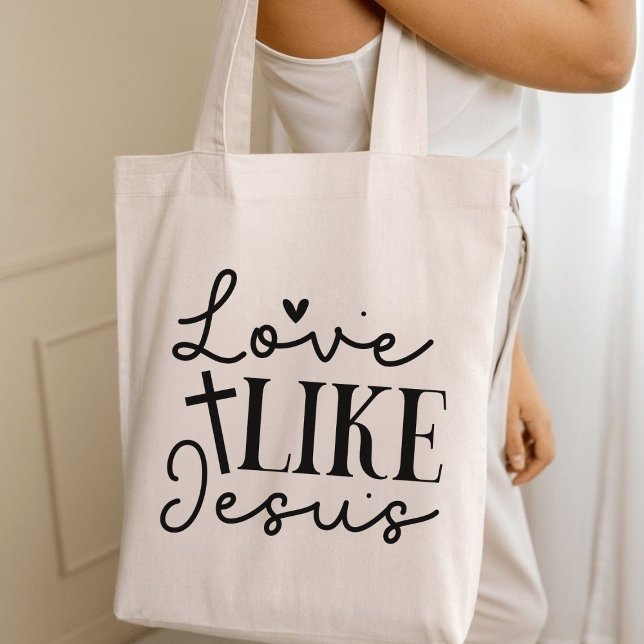 Bolsa Tote Amor Como Jesus Cristo Fé Cristão (Love Like Jesus Christian Faith Graphic Tote Bag)