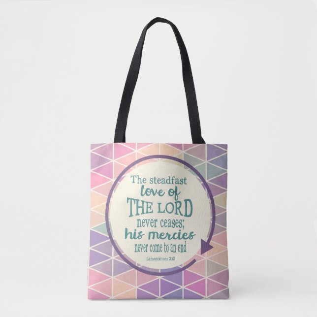 Bolsa Tote Amor constante do deus, teste padrão do triângulo (Frente)