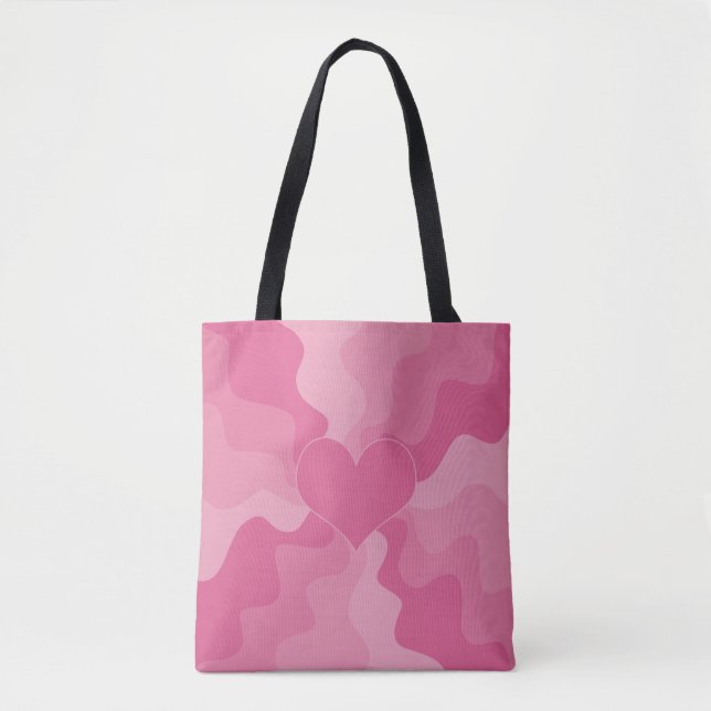 Bolsa Tote Amor Coração - Rosa (Frente)