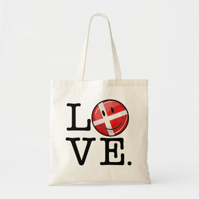 Bolsa Tote Amor Da Dinamarca Sorrindo Bandeira (Frente)