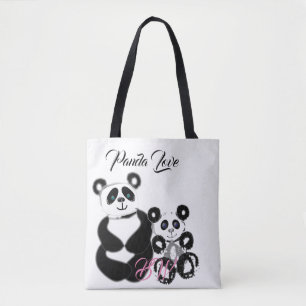 Bolsa Tote Amor da panda personalizado