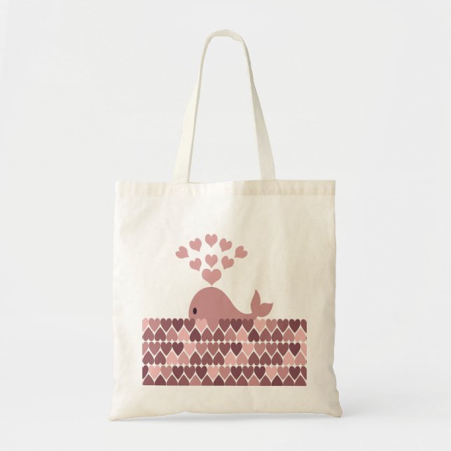 Bolsa Tote Amor de Baleia Rosa (Frente)