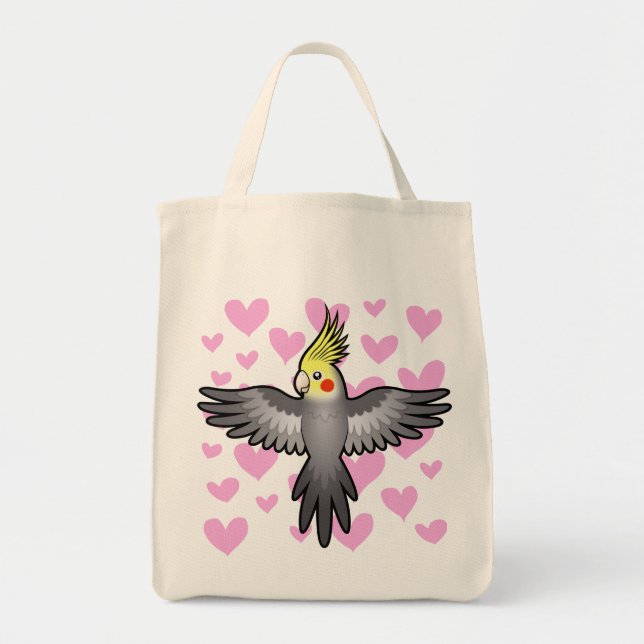 Bolsa Tote Amor de Cockatiel (Frente)