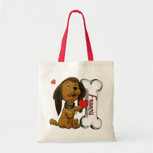 Bolsa Tote Amor de filhote de cachorro PERSONALIZADO