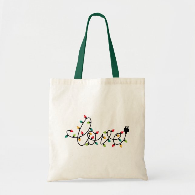Bolsa Tote Amor de Luzes de Natal (Frente)