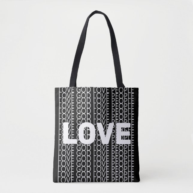 Bolsa Tote Amor Deus Ame Pessoas Repetir Texto Cristão (Frente)