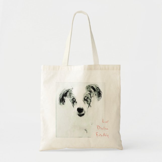Bolsa Tote Amor, Devoção, Bag de Tote de Cachorro de Amizade (Frente)