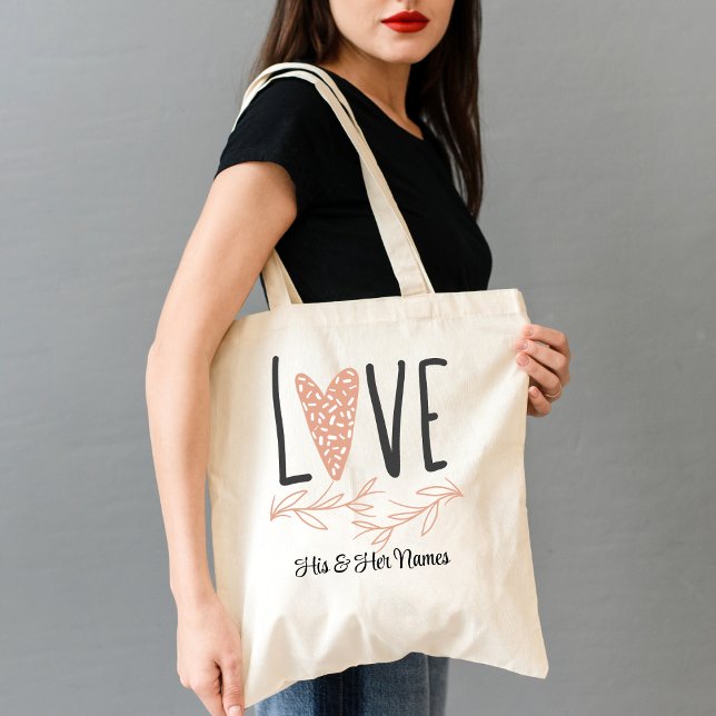 Bolsa Tote Amor - Dia de os namorados Boho Moderno Cute (Criador carregado)