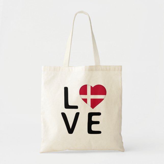 Bolsa Tote Amor - Dinamarca Flag (Frente)