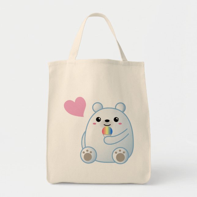 Bolsa Tote Amor do urso polar (Frente)