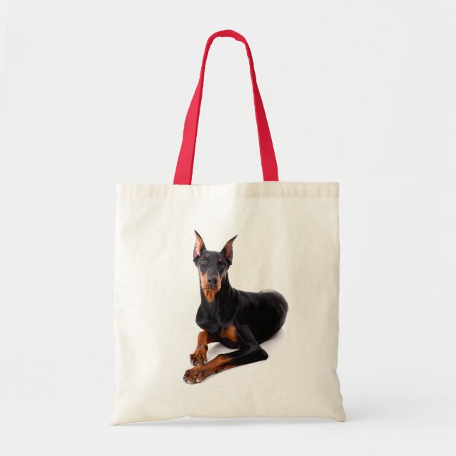 Bolsa Tote Amor Doberman Pinscher Cão Cachorro Saco (Frente)