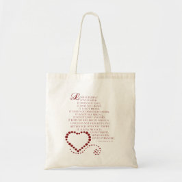 Bolsa Tote Amor é amor paciente é tipo 1 Corinthians 13: 4-7