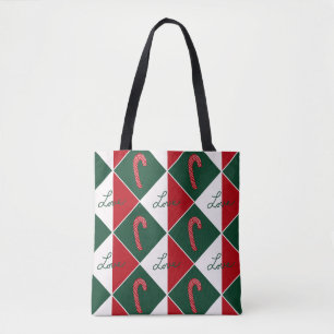 Bolsa Tote Amor e Bengalas de Natal