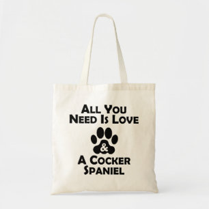 Bolsa Tote Amor e cocker spaniel
