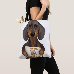 Bolsa Tote Amor e Dachshund