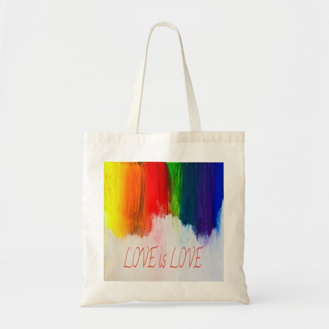 Bolsa Tote Amor é Orgulho Arco-Íris LBGQT (Frente)