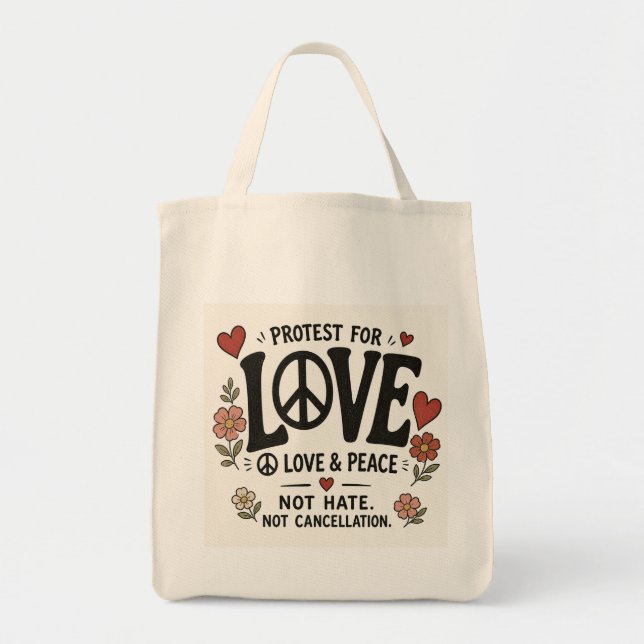 Bolsa Tote Amor e paz (Frente)