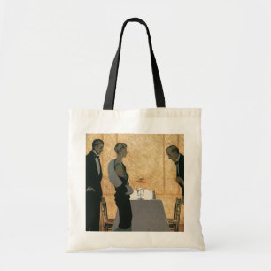 Bolsa Tote Amor e Romance Vintage, Jantar Elegante de Casal