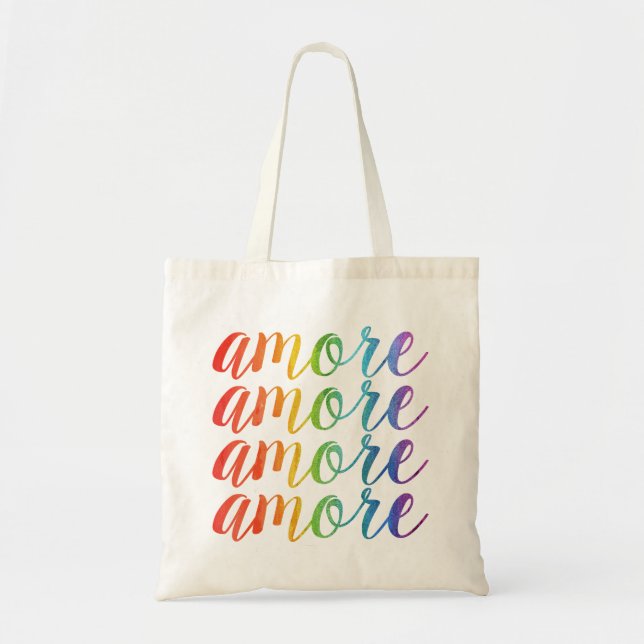 Bolsa Tote Amor em Arco-íris (Frente)