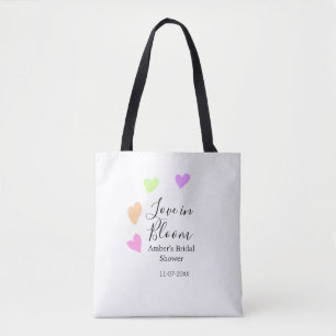 Bolsa Tote Amor em flor coração colorido chá de noiva nome da
