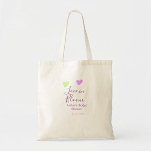 Bolsa Tote Amor em flor coração colorido chá de noiva nome da