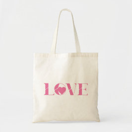 Bolsa Tote Amor em Texto Rosa Dia dos Namorados