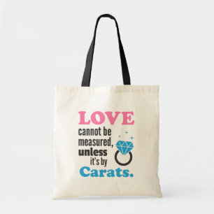 Bolsa Tote Amor Engraçado não pode ser medido Sacola de Anel 