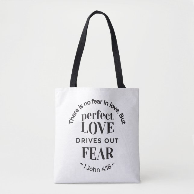 Bolsa Tote Amor Eterno - 1 Arte de Citação das Escrituras Joh (Frente)