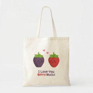 Bolsa Tote Amor Fofo Você Amo Muito Morango Dia dos Namorados