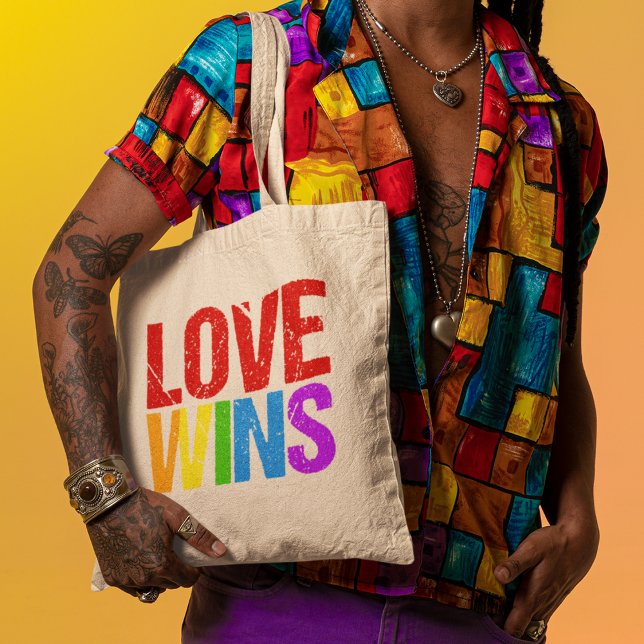 Bolsa Tote Amor ganha Orgulho gay Rainbow (Criador carregado)