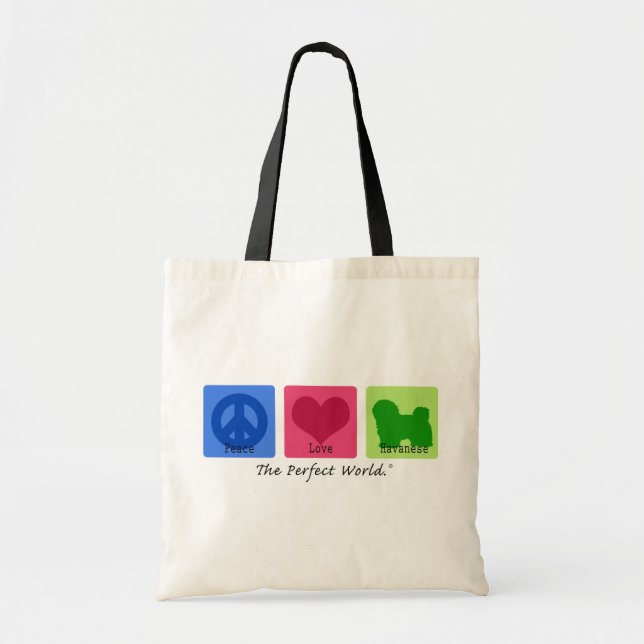 Bolsa Tote Amor Havanese da paz (Frente)