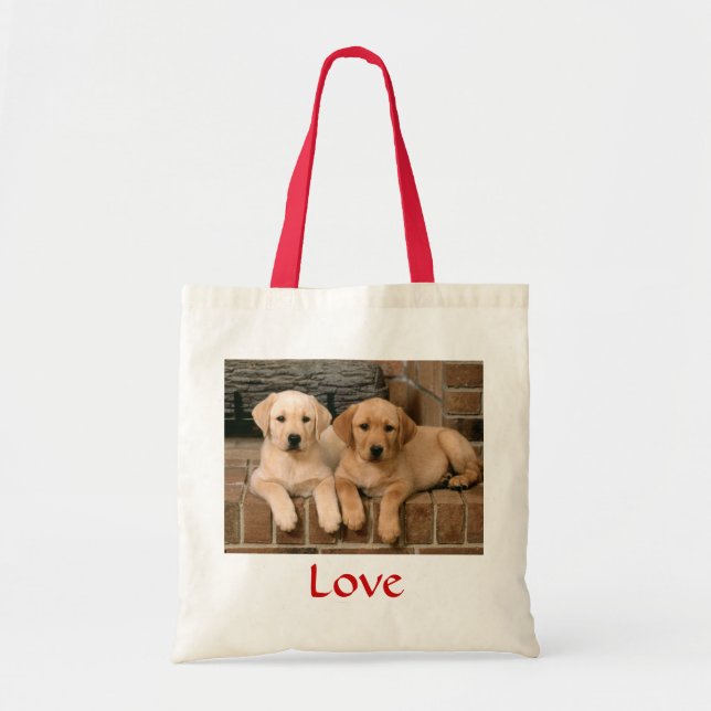 Bolsa Tote Amor Labrador Recupera Saco de Canvas (Frente)