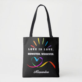 Bolsa Tote Amor Minimalista é Orgulho de Nome Personalizado P