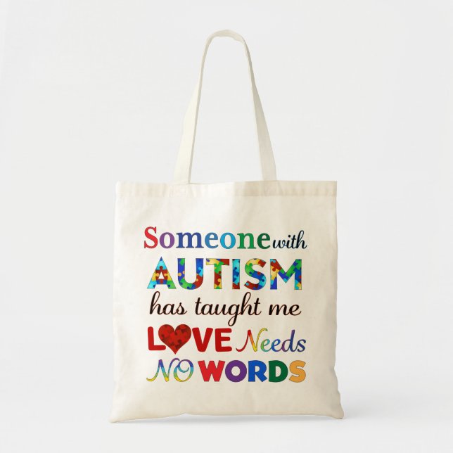 BOLSA TOTE AMOR NÃO PRECISA DE PALAVRAS AUTISM (Frente)
