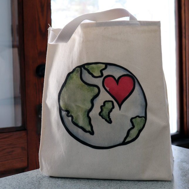 Bolsa Tote Amor no Dia da Terra (Criador carregado)