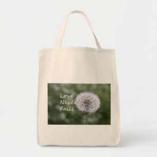 Bolsa Tote Amor Nunca Falha Dandelion1 Corinthians 13