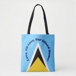 Bolsa Tote Amor Oh Amor | Texto Azul Frase do Hino do santo L