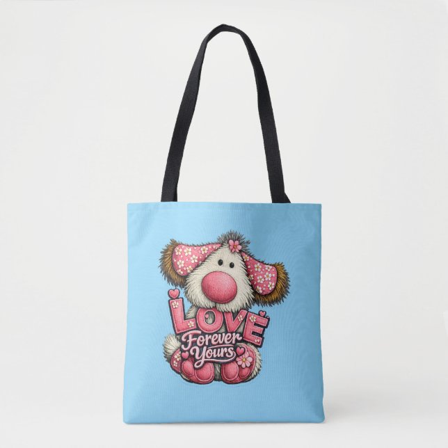 Bolsa Tote 🐶💕 Amor Para Sempre Seu 👜✨ (Frente)